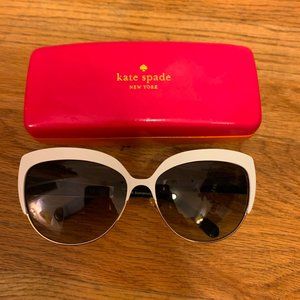Kate Spade White Oversized Cat Eye Sunglasses